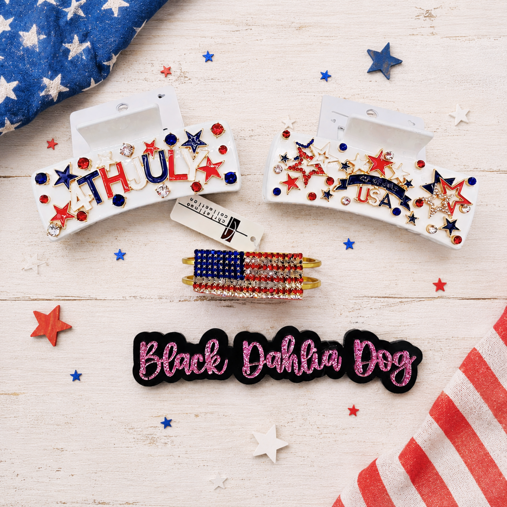 Patriotic Claw Clip & Americana Bracelet