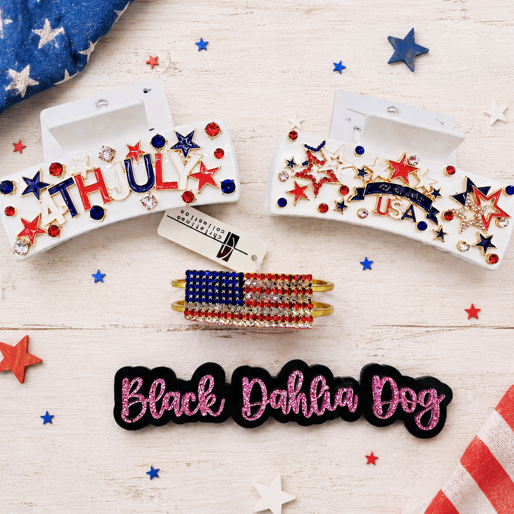 Patriotic Claw Clip & Americana Bracelet