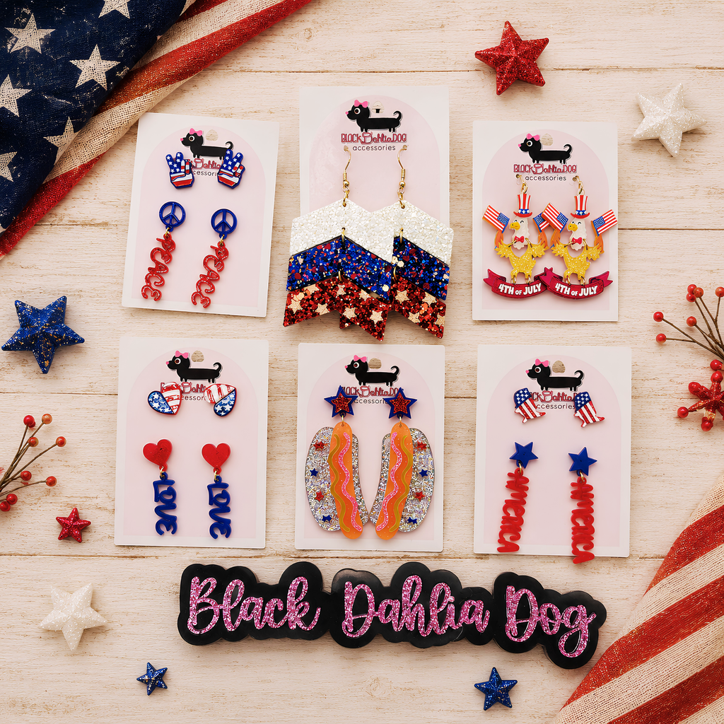 Patriotic Mixed Media Earrings