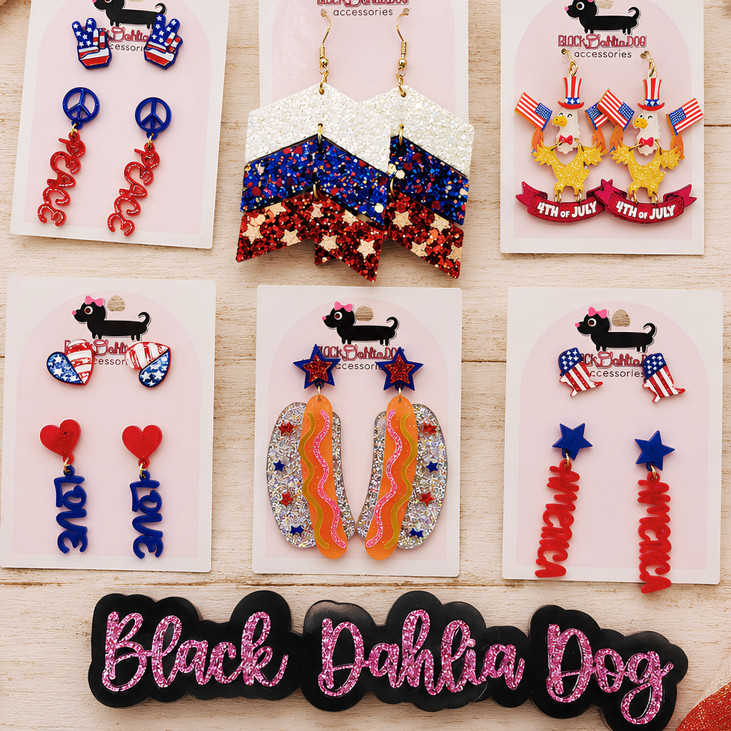 Patriotic Mixed Media Earrings