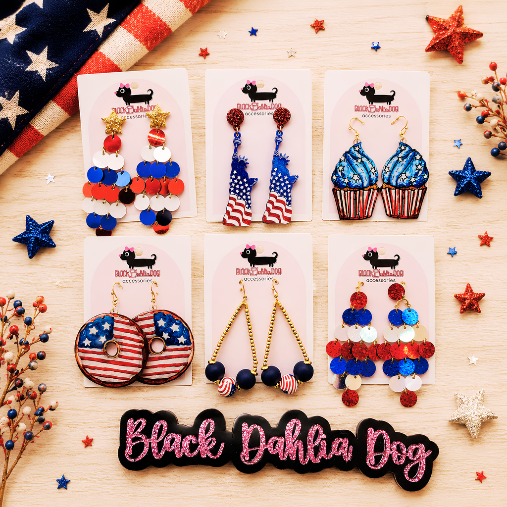 Patriotic Mixed Media Earrings