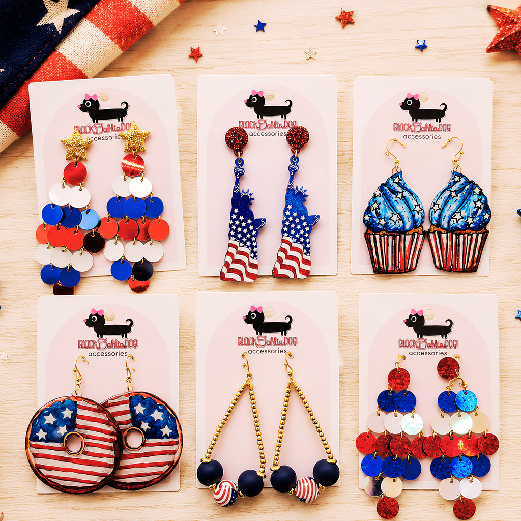 Patriotic Mixed Media Earrings