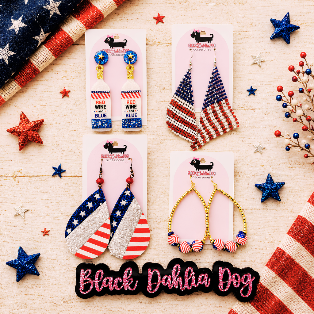 Patriotic Mixed Media Earrings