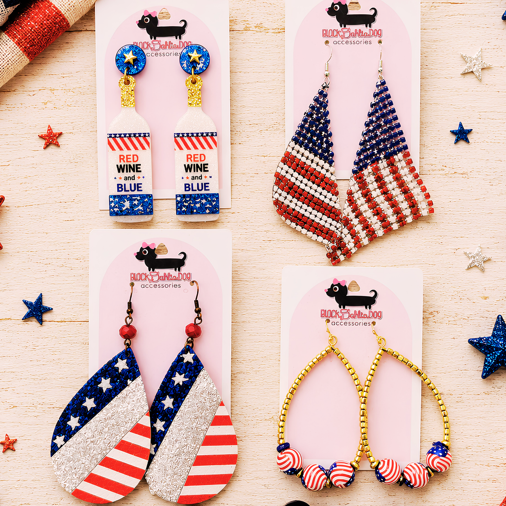 Patriotic Mixed Media Earrings