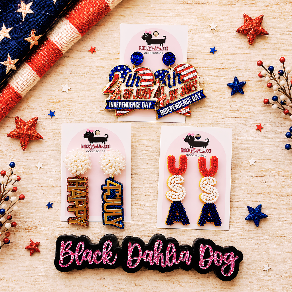Patriotic Mixed Media Earrings