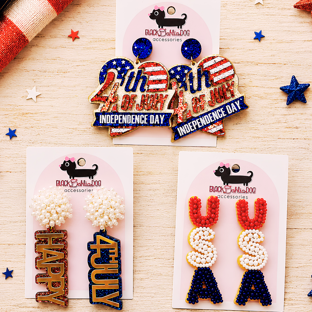 Patriotic Mixed Media Earrings