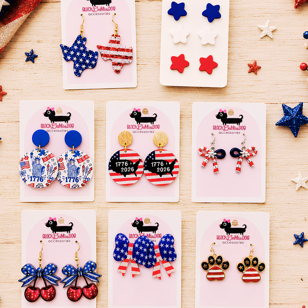 Patriotic Mixed Media Earrings