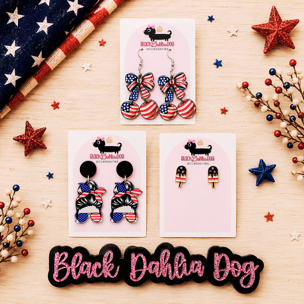 Patriotic Mixed Media Earrings