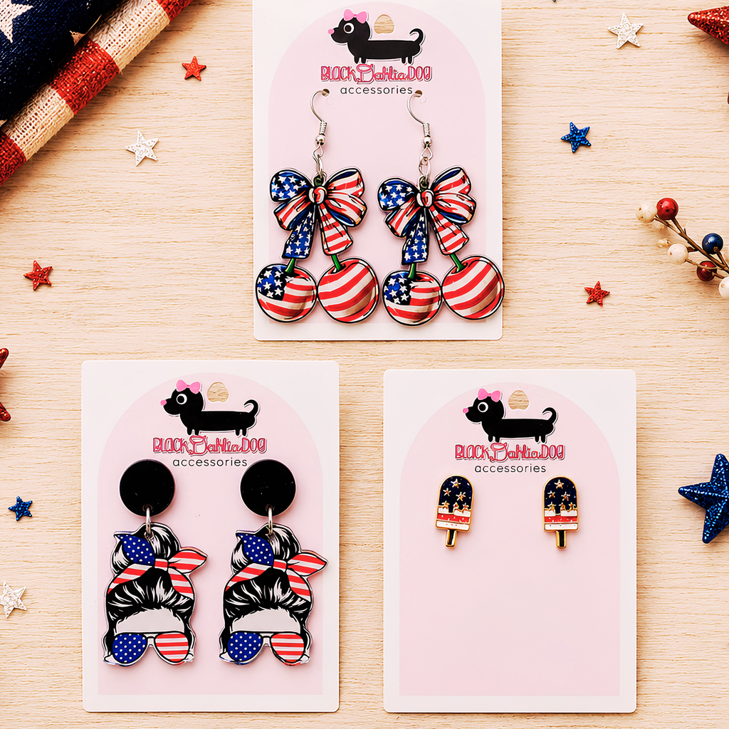 Patriotic Mixed Media Earrings