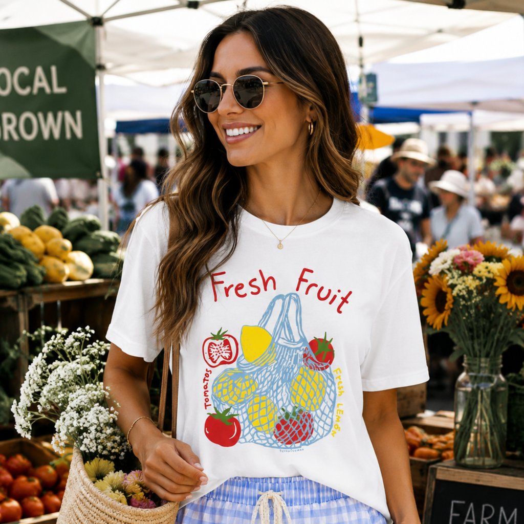 Fresh Fruit On White Relaxed Fit Tee