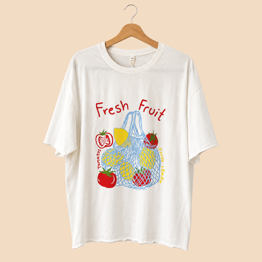 Fresh Fruit On White Relaxed Fit Tee