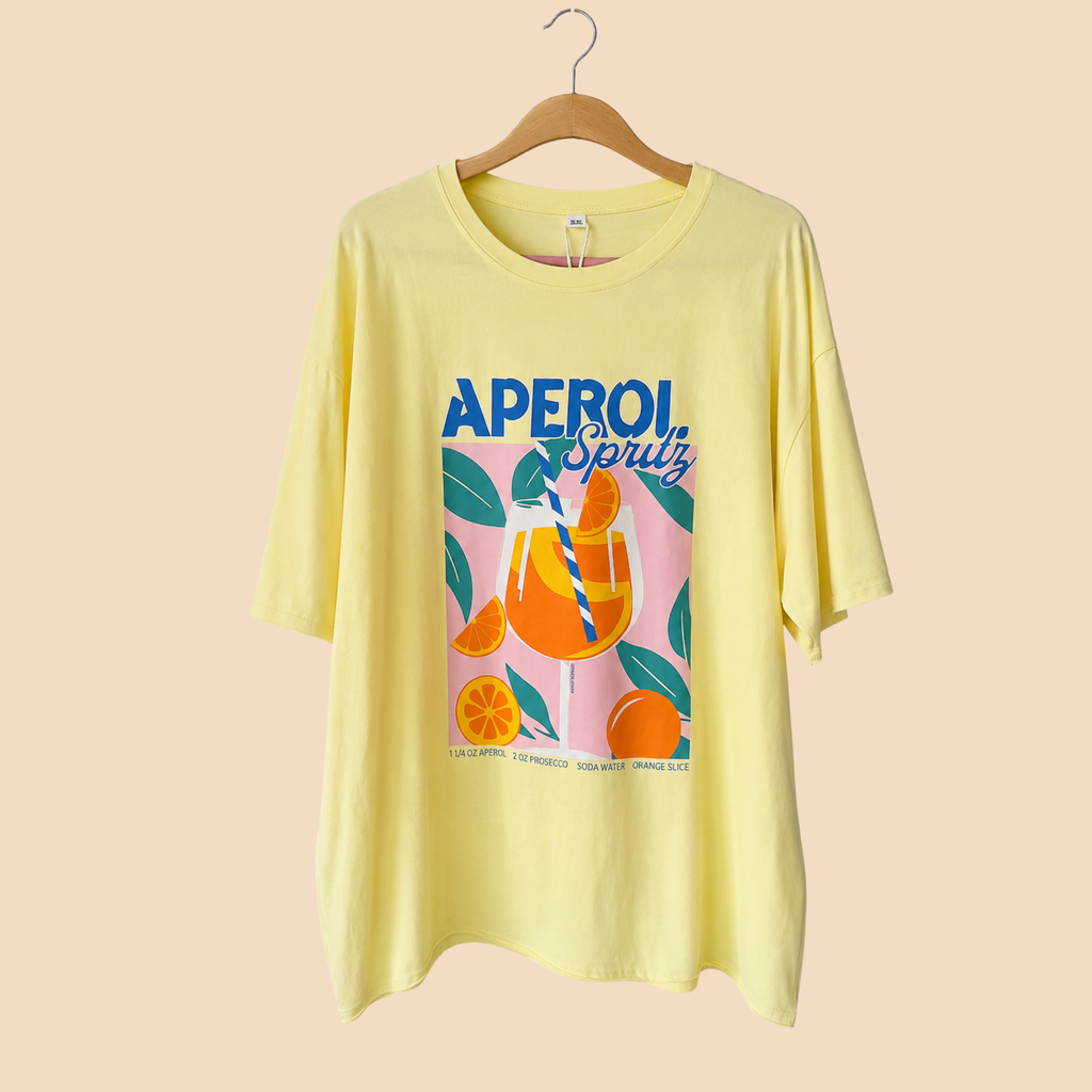 Aperol Spritz On Yellow Relaxed Fit Tee