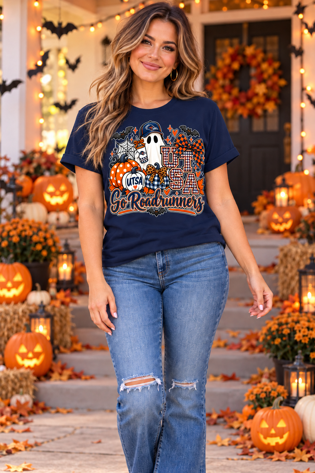 Ghost Roadrunners Canvas T-Shirt with Bling Accents