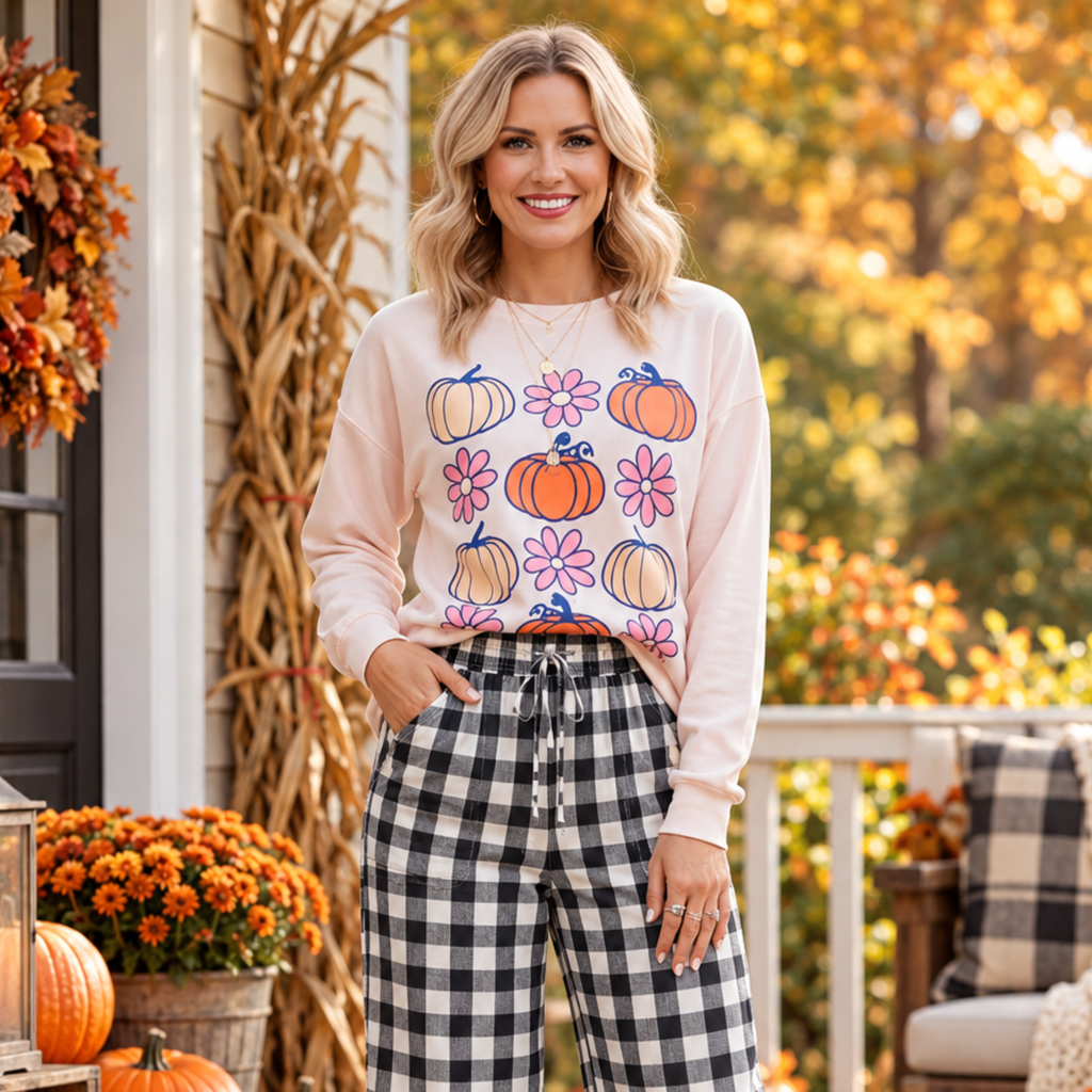 Pumpkin & Floral High-Low Top