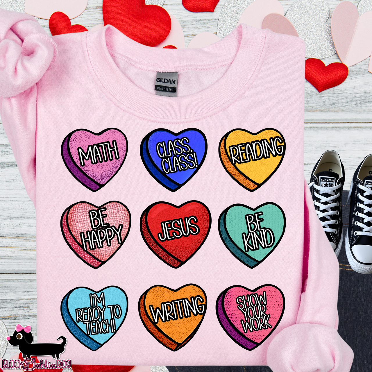 Teacher Conversation Hearts Valentine's Day Sweatshirt
